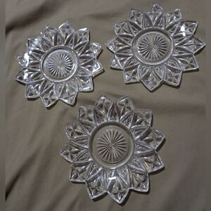 VTG FEDERAL SANDWICH STYLE (3) SMALL PLATES 12 PETALS NO CHIPS NICE CONDITION